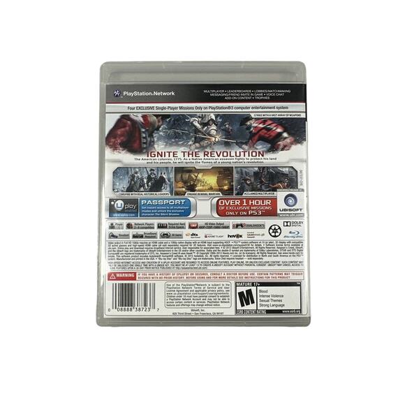 Assassin's Creed III PlayStation 3 PS3 w/MANUAL | Authentic, CIB, Tested - Picture 3 of 3